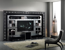 Итальянская мебель для ТВ из коллекции GLAMOUR BLACK & WHITE фабрики VISMARA DESIGN